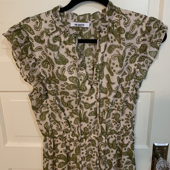 BB Dakota by Steve Madden Endless Scroll Maxi Dress in Alabaster Sz M - Picture 7 of 12